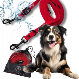 Linka treningowa regulowana Przepinana Smycz wodoodporna Pvc 10M red