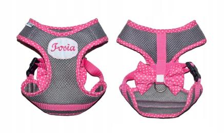 Lekkie szelki dla psa imię i kokarda XXXL