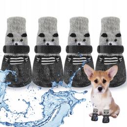 Skarpetki wodoodporne buty dla psa antypoślizgowe 4 sztuki czarne L bear