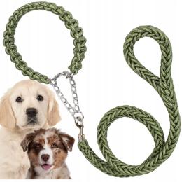 Smycz I Obroża Dla Psa Lina Pleciona Gruba 2m Pleciona Zestaw 2 Metry