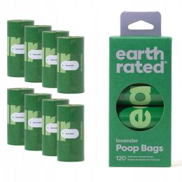 Woreczki na Psie odchody Earth Rated Lawendowe 8 Rolek 23x33cm 120 szt.