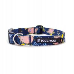 Obroża Dla Psa Ze Wzorem Dog’s Profit r.L 40-58CM Design Z Nadrukiem