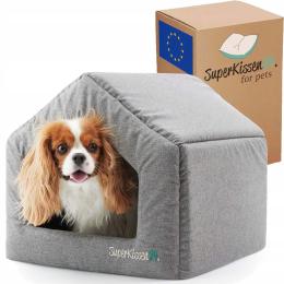 Przytulne legowisko dla psa budka Miękka Poduszka i Wodoodpore Domek XL len