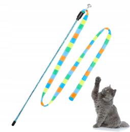 Wędka pluszowa dla Kota Kijek Zabawka na Patyku 39 cm