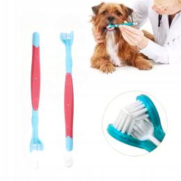 Profesjonalna Delikatna Trójstronna Szczoteczka Do Zębów Dla Psów I Kotów