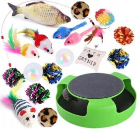 Zabawki Dla Kota Drapak Z Myszą, Zestaw Interaktywnych Zabawek 19 Sztuk