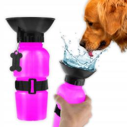 Butelka na wodę dla psa – przenośna, turystyczna, z miską, składana 500 ml