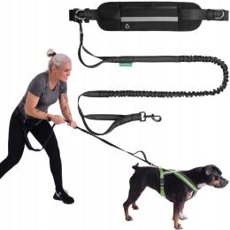 Pas trekkingowy Biodrowy z amortyzatorem biegania z Psem elastyczna smycz