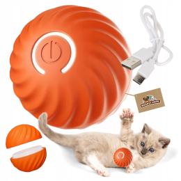 Piłka Interaktywna Elektryczna zabawka dla kota Usb wibracje Led Uciekająca
