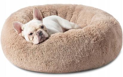 Legowisko okrągłe Miękkie pluszowe dla zwierząt antypoślizgowe Ø 50 cm