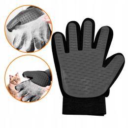 Rękawica Szczotka Do Czesania Siersci Psa Kota Szara