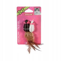 Zolux zabawki dla kota 2 myszy z piórkami