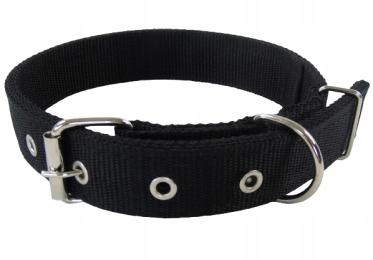 Mocna obroża dla średniego psa parciana gruba regulowana M/L