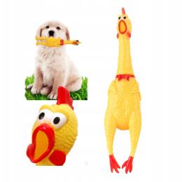 Gumowa Zabawka Kurczak Dla Psa Piszcząca 36.5CM