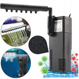 Filtr Wewnętrzny Do Akwarium Z Deszczownicą Zestaw Mocny 4W Wydajny 300L/h