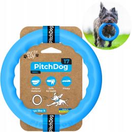 Zabawka dla psa PitchDog ring do aportowania, szarpak, śr. 17 cm, niebieski