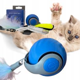 Interaktywna Uciekająca Piłka Dla Kota , Led, Wibracje, Usb – Zabawa!