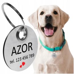 Adresówka Dla Psa Identyfikator W Kształcie Koła Zawieszka Własny Napis