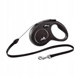 Flexi smycz automatyczna New Classic linka S, 5m czarna