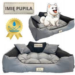 Legowisko dla Psa Dużego Kojec XXXL z Imieniem 145x115 cm Szare Kingdog