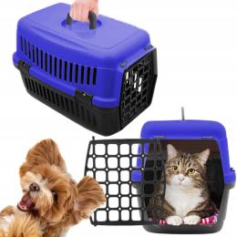 Transporter Dla Psa Kota Królika Klatka Kojec Box Duży Granatowy Solidny