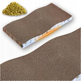 Drapak Dla Kota Kartonowy Duży Poziomy Legowisko Płaski Z Falą Kocimiętka