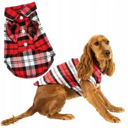 Petstory Koszula Flanelowa dla średniego Psa kota Ciepłe ubranko Ochronne M