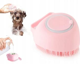 Myjka rękawica Do Mycia Psa Kota Szczotka Silikonowa 43 różowa