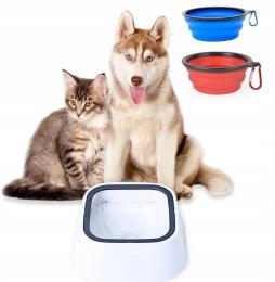 Miska Na Wodę Pływająca Niechlapiąca Antypoślizgowa 1,5L+GRATIS Turystyczna