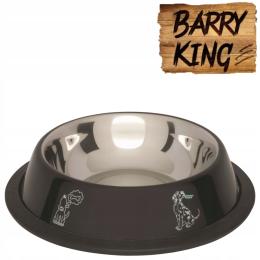 Barry King Miska na gumie czarna z nadrukiem 450ml Antypoślizgowa