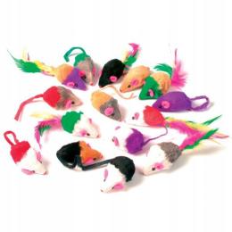 Zolux Kolorowa myszka z grzechotką zabawka dla kota 5cm 1 szt.
