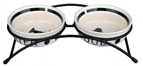 Trixie Miski ceramiczne na stojaku dla psa miska na wodę karmę 2x0,25L