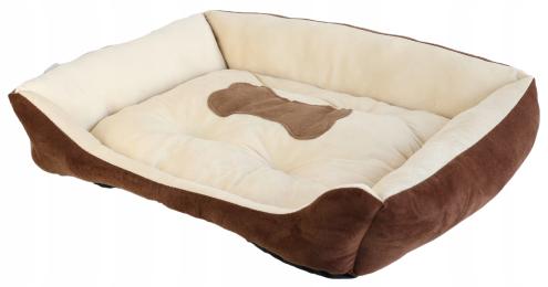 Legowisko dla psa brązowe L prostokątne Bone 63x50
