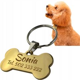 Zawieszka Brelok Kość Dla Psa Kluczy Identyfikator Z Grawerem Imiennik