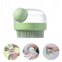 Zielony Szczotka do mycia zwierząt zdozownikiem na szampon