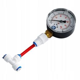 Zestaw do pomiaru ciśnienia w filtrach wody Osmoza Ro manometr 10 bar 1/4"
