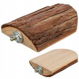 Trixie Półka drewniana przykręcana do klatki gryzoni ptaków papugi 15x10cm