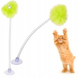 Zabawka dla kota Wędka Pompon Dzwoneczek Sprężyna