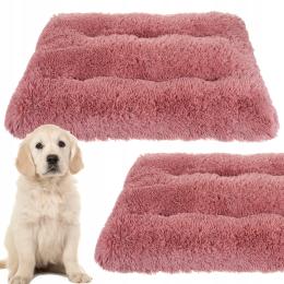 Legowisko Posłanie Włochate dla Psa Kota 100x70 Brudny Róż