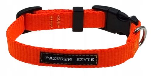 Pazurem Szyte obroża z taśmy S 15mm 1,5cm 20-29cm pomarańczowa neonowa