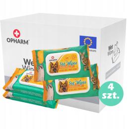 Papierowe chusteczki do pielęgnacji zwierząt oczy, uszy, ogon 4x48 szt.