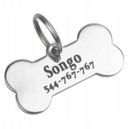 Metalowa Zawieszka Adresówka dla psa z imieniem i numerem telefonu Grawerem