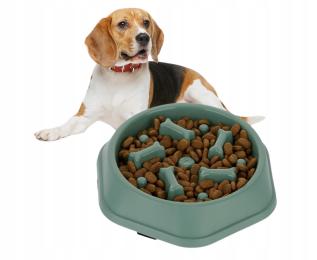 Miska spowalniająca Jedzenie antypoślizgowa kości dla Psa 18 zielona