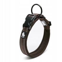 Mocna odblaskowa obroża Truelove Brązowa XXL