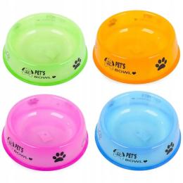 Miska Dla Psa Kota przezroczysta plastikowa 300 ml kolorowa lekka 0,3L