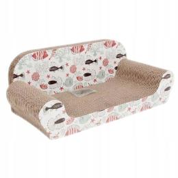 Drapak kartonowy z kocimiętką dla kota 54 x 26 x 20 cm kanapa odpoczynek