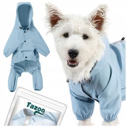 Kurtka Przeciwdeszczowa dla Psa Odblaskowa Spacerowa Niebieska Płaszcz XL