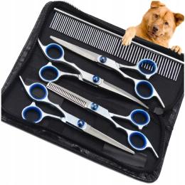 Nożyczki Do Strzyżenia Psów Kotów Obcinania Grzebień Zestaw Groomerski Etui