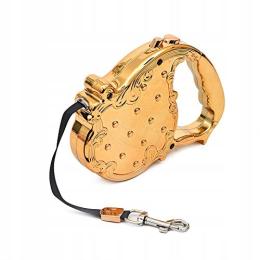 Smycz Automatyczna Dla Psa do 20KG 3M Taśma Gold