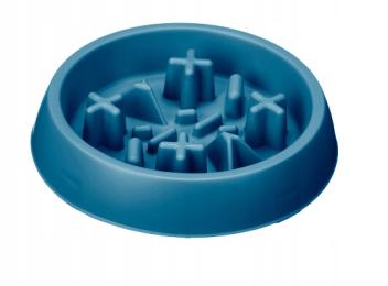 Okrągła Miska Dla Psa Spowalniająca Jedzenie 0,4L Niebieska Mascow